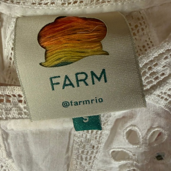 NIP Farm Rio Sweet Bloom Bouquet Short-Sleeve Mini Dress Size S Boho Cottagecore - Picture 4 of 12